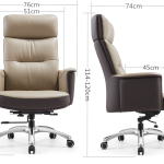 Kožna fotelja B 868 – premium fotelja od prirodne kože u elegantnoj bež boji - Slika 3